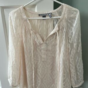 Ivory sheer maternity top